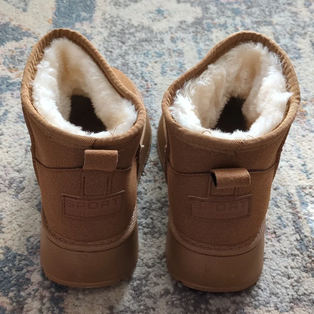 Woman's Cozy Fleece Lined Platform Ankle Boots - Picture 3 of 5